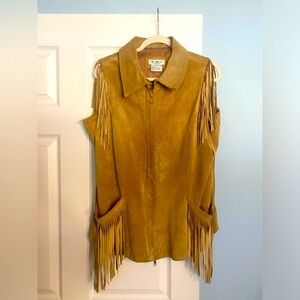 Western style Suede zip up vest